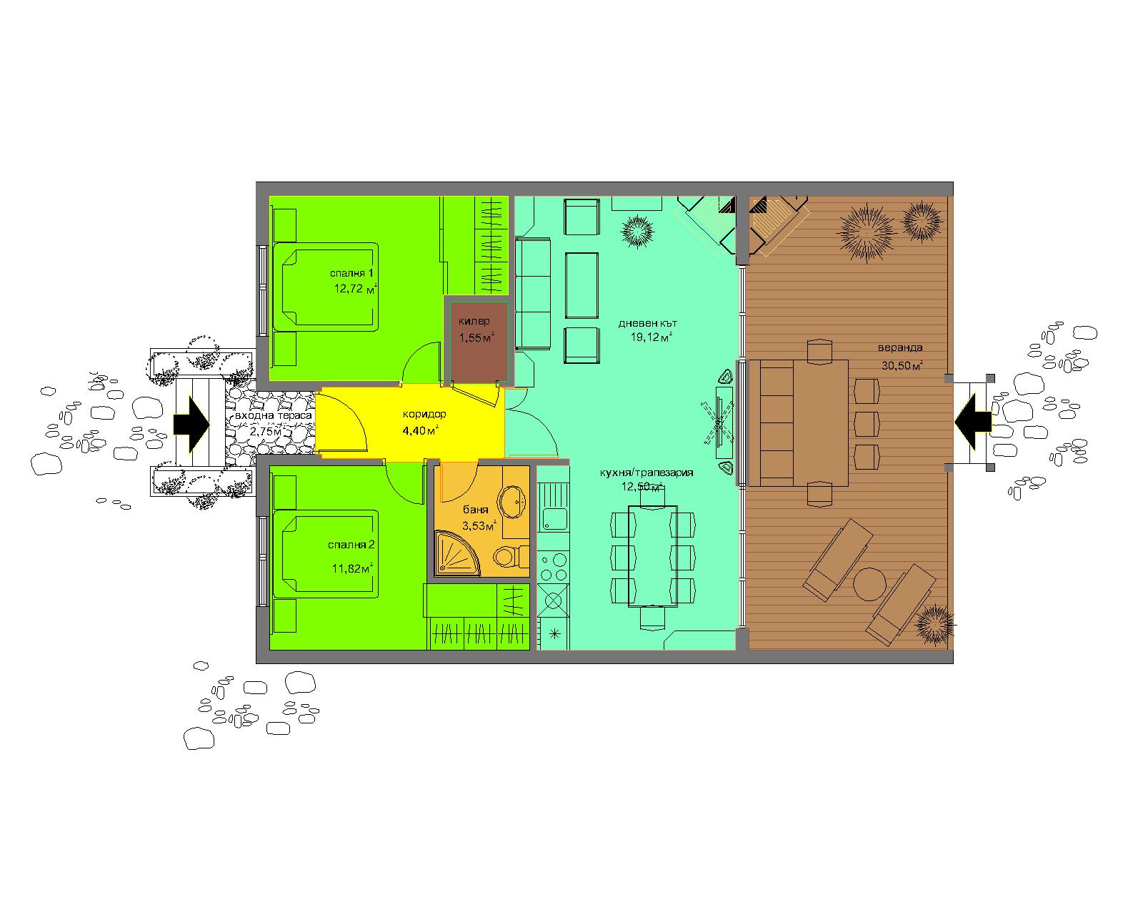 Еднофамилна къща в комплекс от затворен тип с басейн