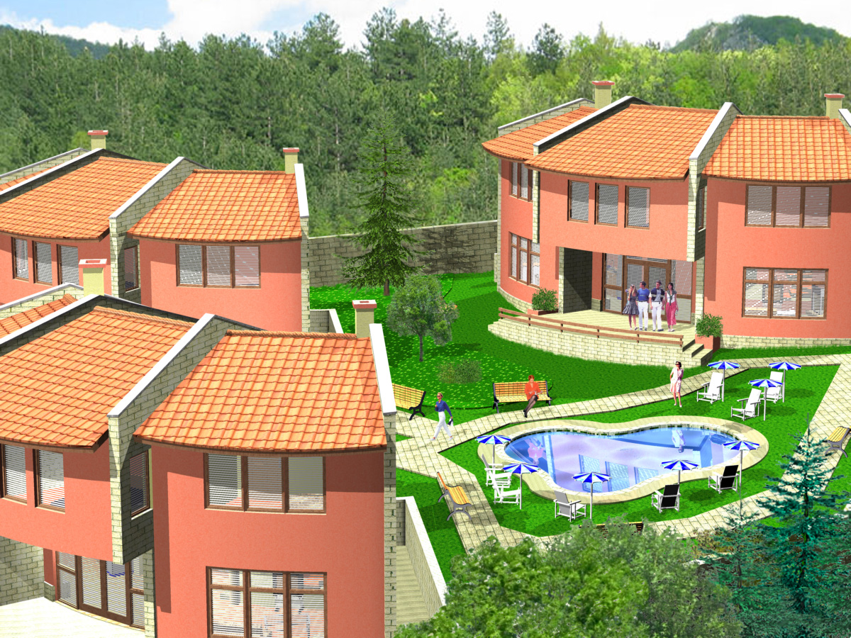 Три къщи с басейн
