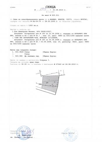имот от 500м/ до Бургас -минерални бани за 2300евро снотариален акт