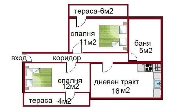 Тристаен апартамент, 76кв.м., ш.център, 46700 Евро