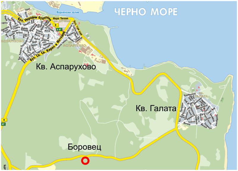 Варна, парцел с ПУП за еднофамилна къща, Боровец Юг, 540м2, 15 000 EUR, морска панорама