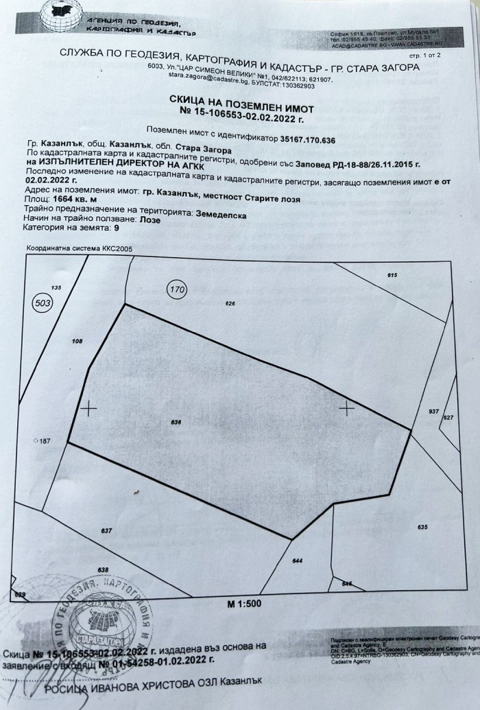 Продава Парцел в Казанлък, квартал Тюлбето Дерелика, област Стара Загора